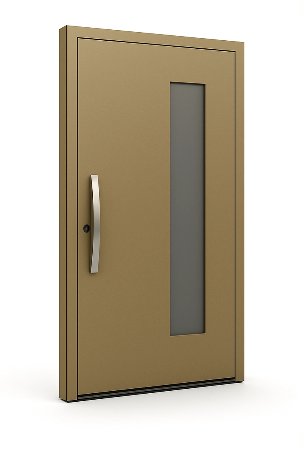 Despiro aluminum entrance door with vertical frosted glass insert